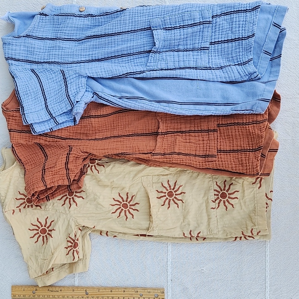 Zara 5 Year Romper Shorts Button Up Onsie Bundle Short Sleeve